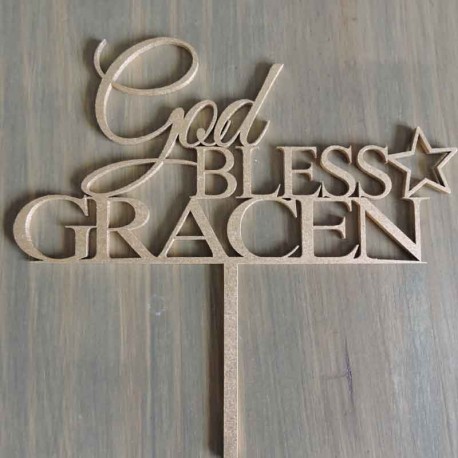 God Bless Cake topper