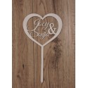 Heart cake topper