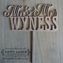 Mr & Mrs Surname cake topper