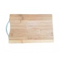 Small bamboo cutting board with metal handle - engraved