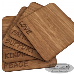 Set of 5 Bamboo Coasters
