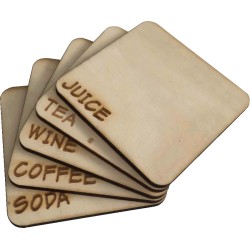 Set of 5 Wooden Coasters