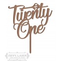 Twenty one cake topper with key