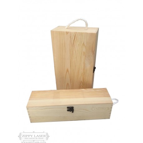Wooden wine box with latch