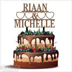 CT001 Cake topper - Hearts