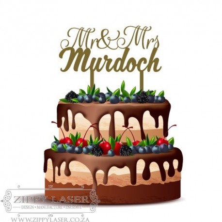 CT012 Cake topper - Mr & Mrs